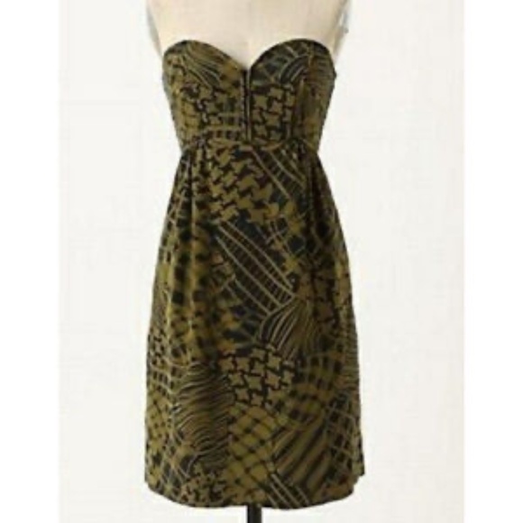 Anthropologie Maple Silk Strapless Quilted Top Dress ~ Size 0 - Picture 1 of 4